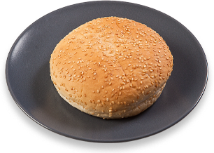 Burger bun on plate Burger bun on plate