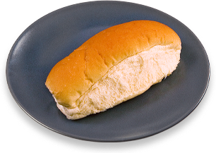 Finger roll (hotdog bun) on plate Finger roll (hotdog bun) on plate