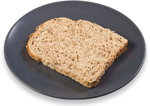 Slice of granary bread on plate Slice of granary bread on plate