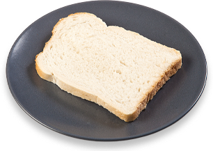 Slice of white bread on plate Slice of white bread on plate