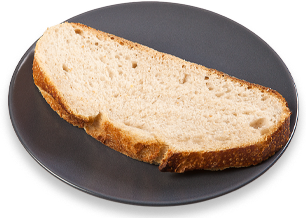 Slice of sourdough bread on plate Slice of sourdough bread on plate