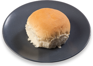 White bap on plate Carbs in bread roll