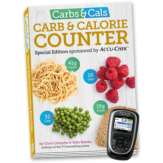 Carbs & Cals Carb & Calorie Counter Roche Edition Book with AccuCheck Blood Glucose Meter