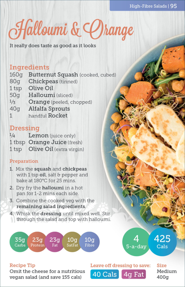 Halloumi & Orange salad recipe from Carbs & Cals Salads book