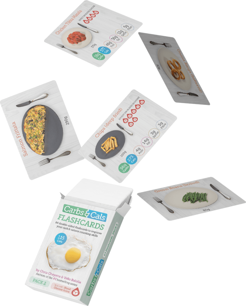 Carbs & Cals Books Calorie Counting Food Flash Cards