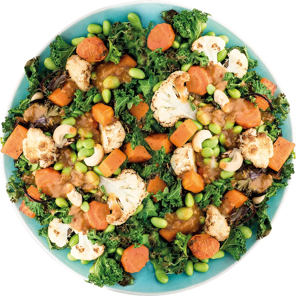 Roast Veg Satay Salad Rost Veg Satay Salad by Carbs & Cals