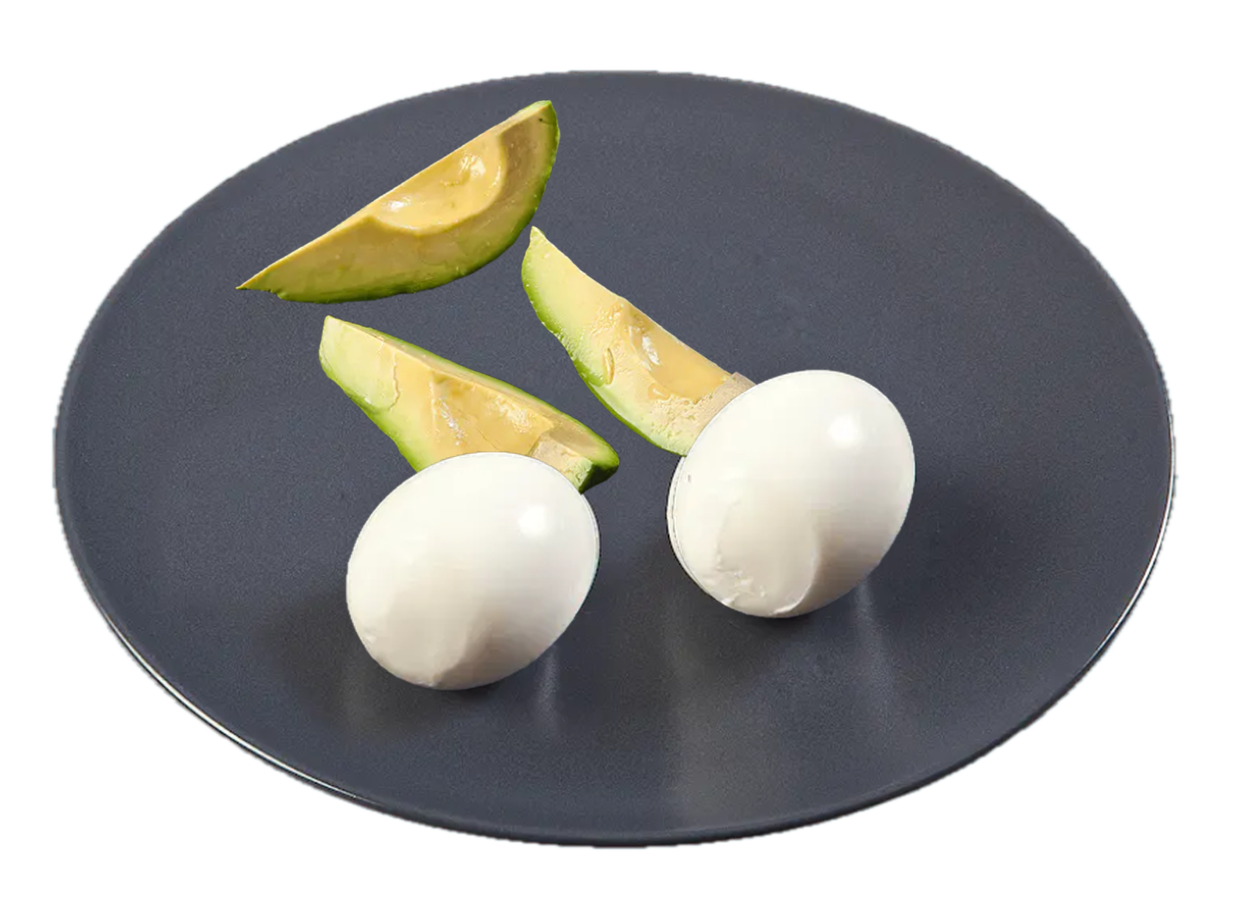 2 boiled eggs with avocado