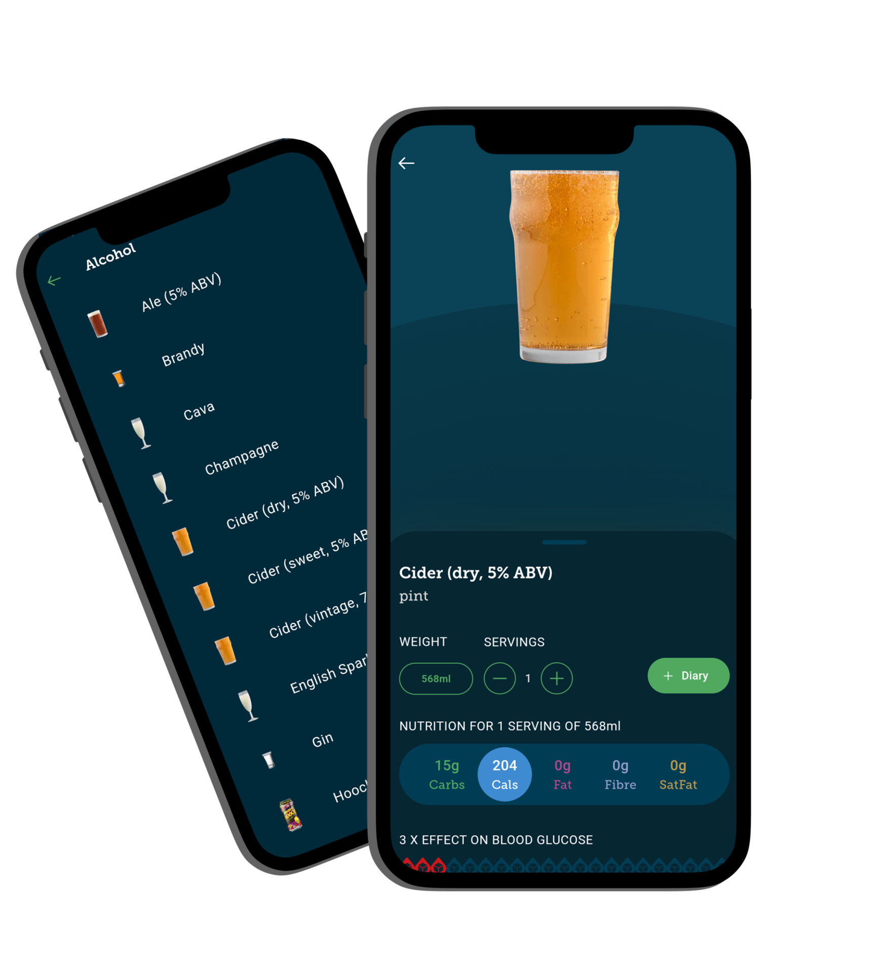 C&CApp_Alcohol Track carbs in alcohol with the Carbs & Cals app