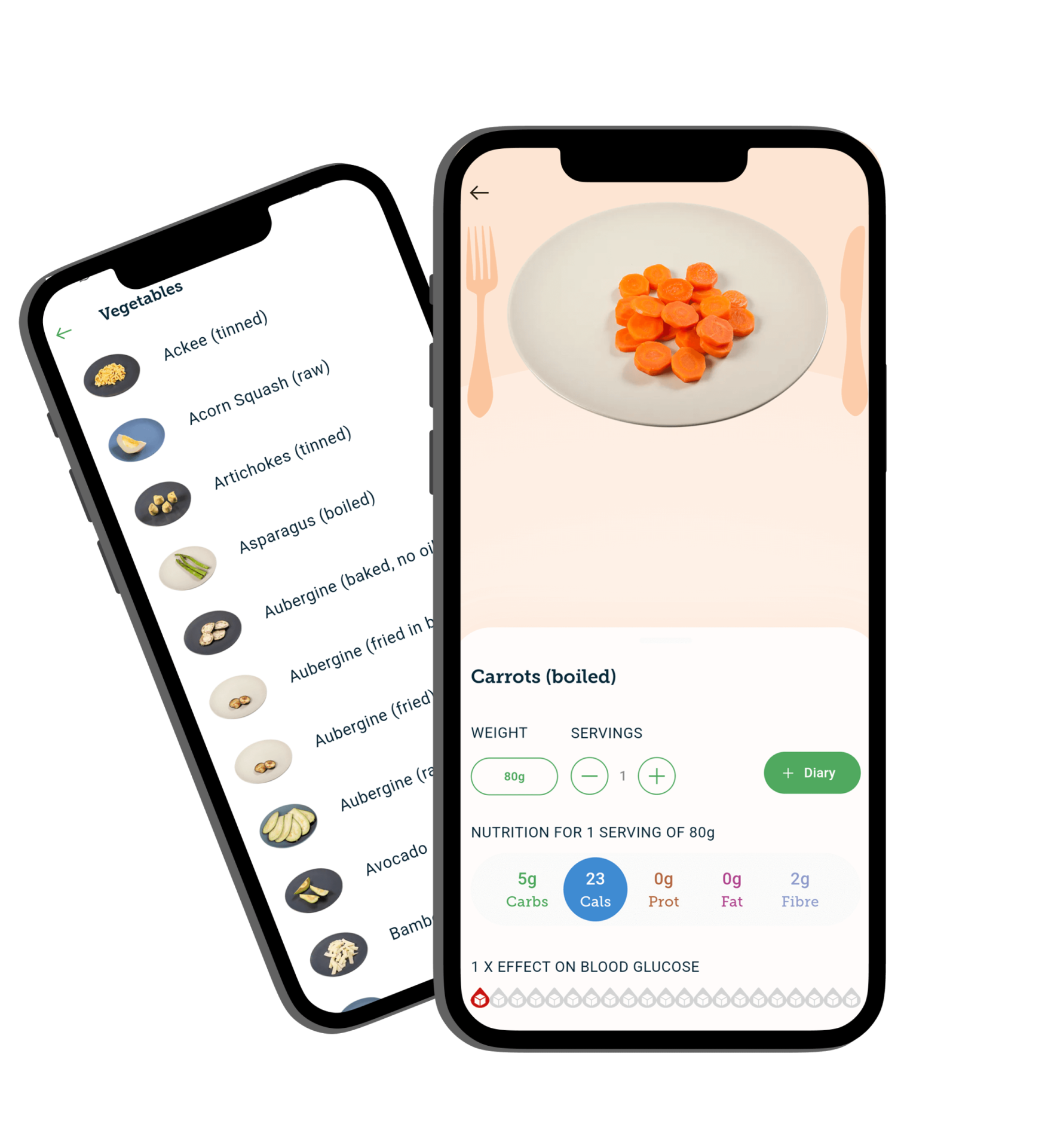VegCarrotsApp Carrots and a selection of veg available in the Crabs & Cals app