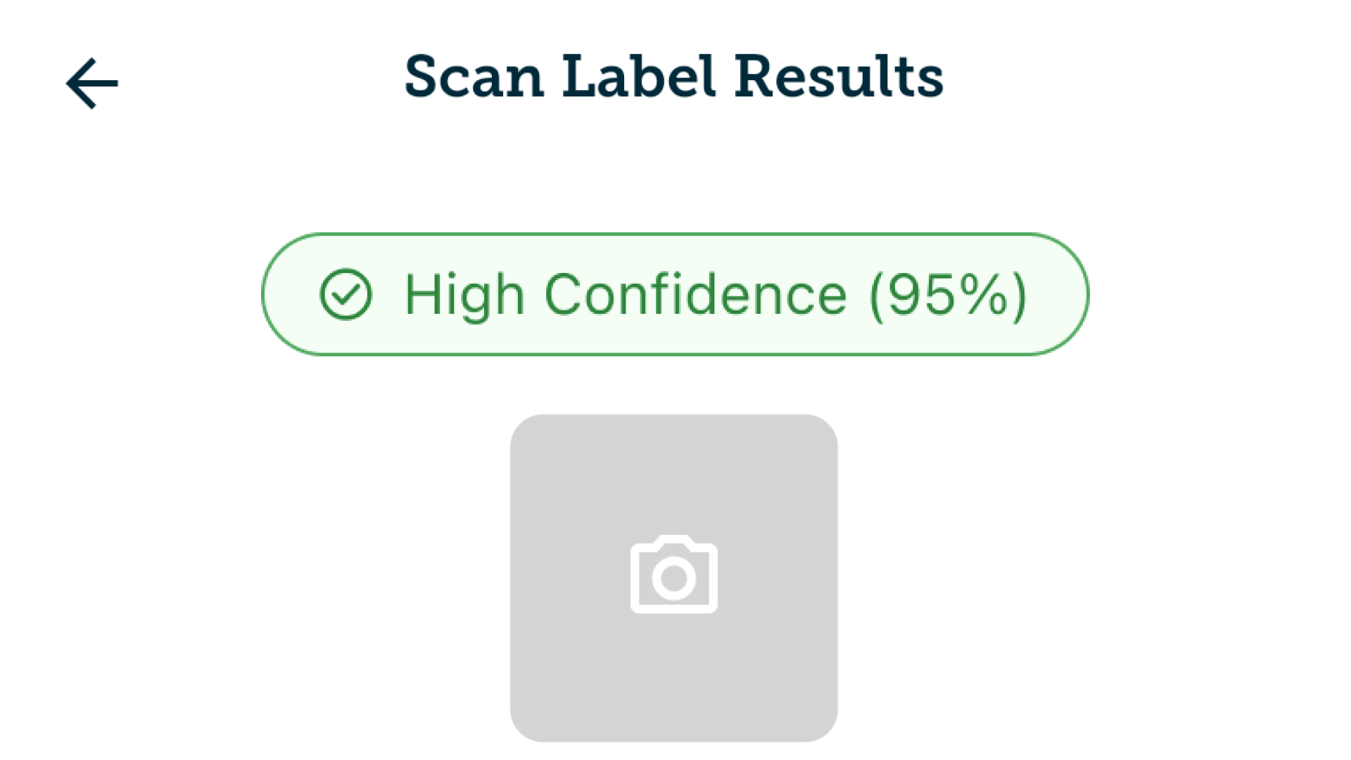 High confidence score example from the label scanner