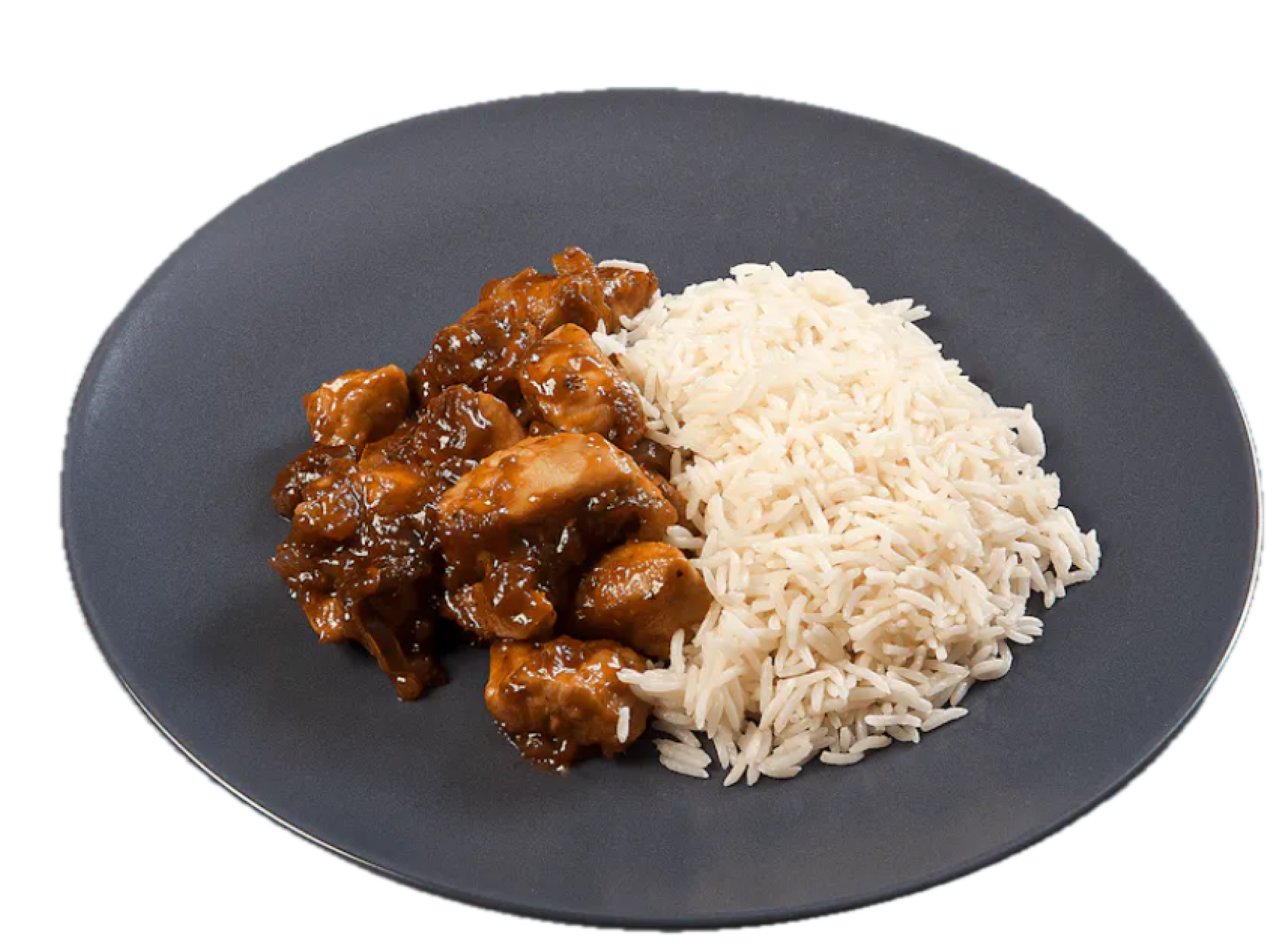 283g portion of sweet and sour pork with rice