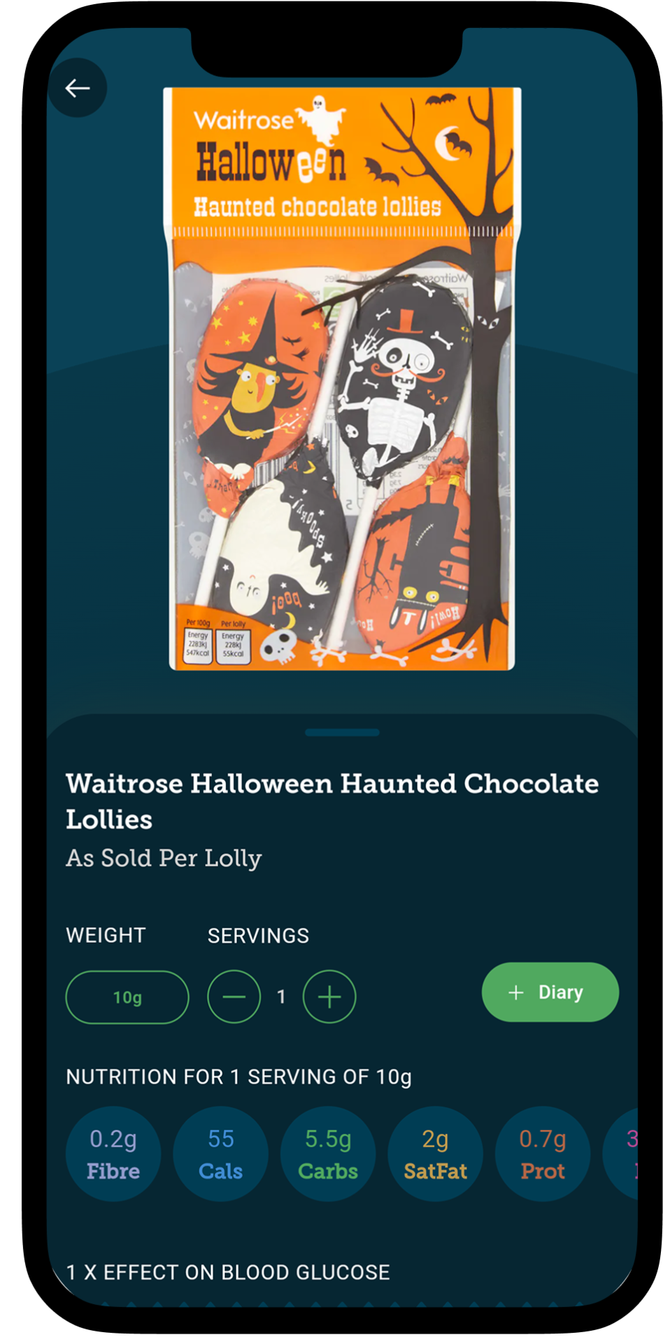 WaitroseHalloweenHauntedLolliesApp Waitrose Halloween Haunted Lollies in the Carbs & Cals app