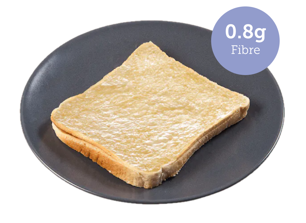 white toast - 0.8g of fibre