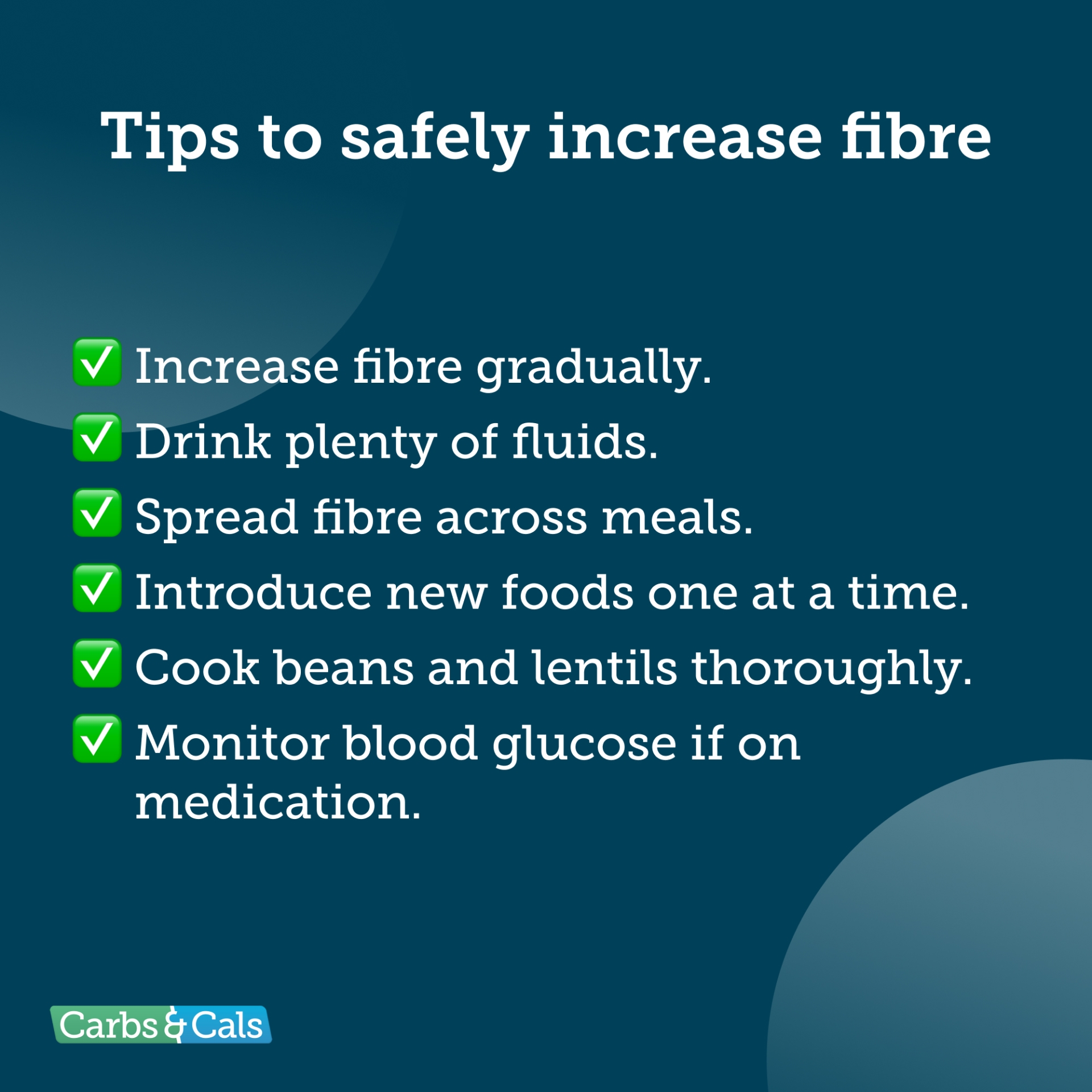 Tips to safely increase fibre