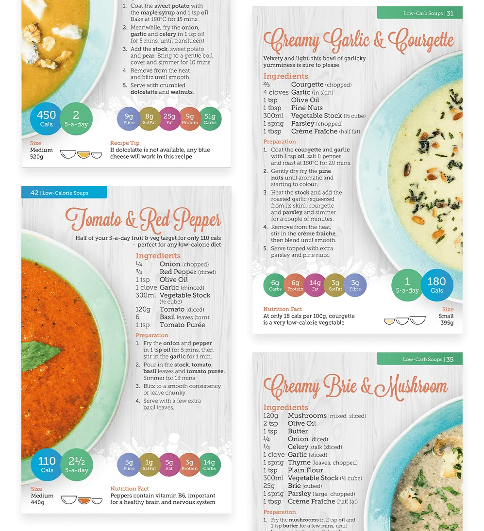 Soups-Pages Pages from the Carbs & Cals Soups Recipe Book