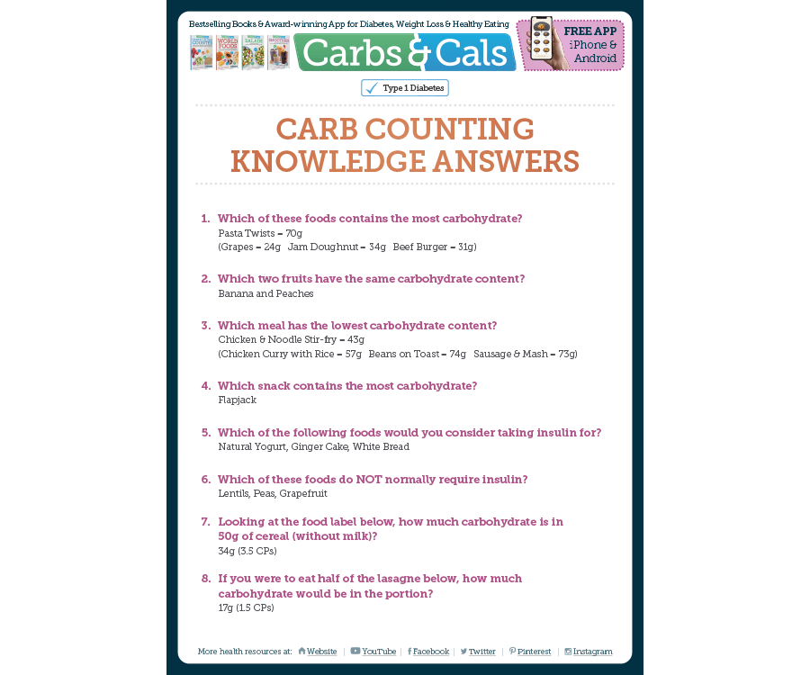 Carb Counting Knowledge Answers